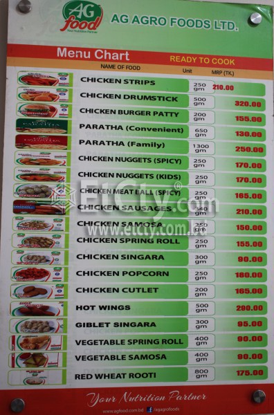 AG Foods (Food Menu)