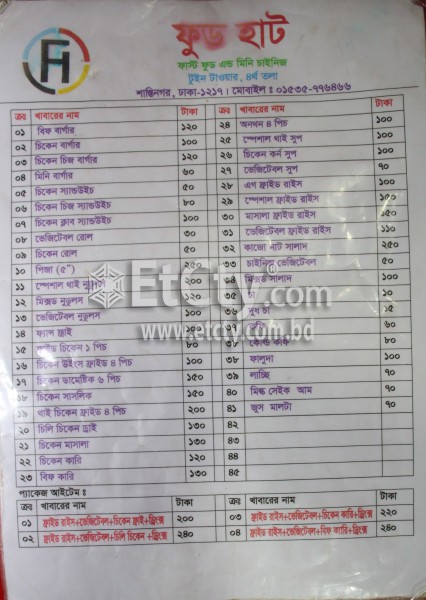 Food Hut (Food Menu)