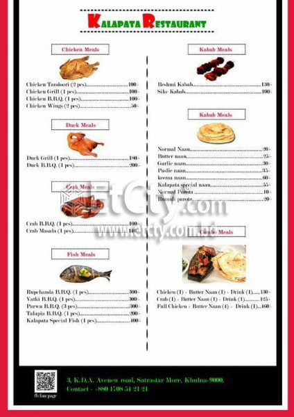 Kalapata Restaurant (Food Menu)